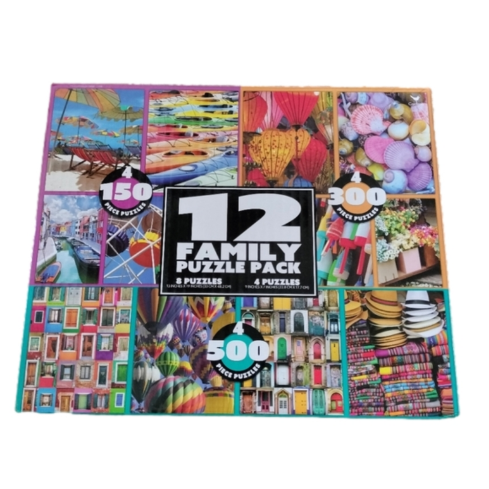 Family Puzzle Pack: 4x 150 pc., 4x 300 pc. + 4x 500pc.